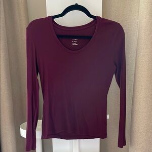 A New Day Women's Burgundy Long Sleeve Top